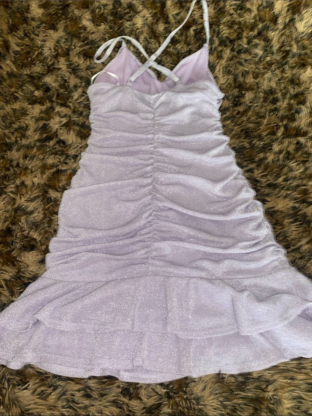 Sparkle Lilac Ruffle Party Dress - Picture 3 of 3